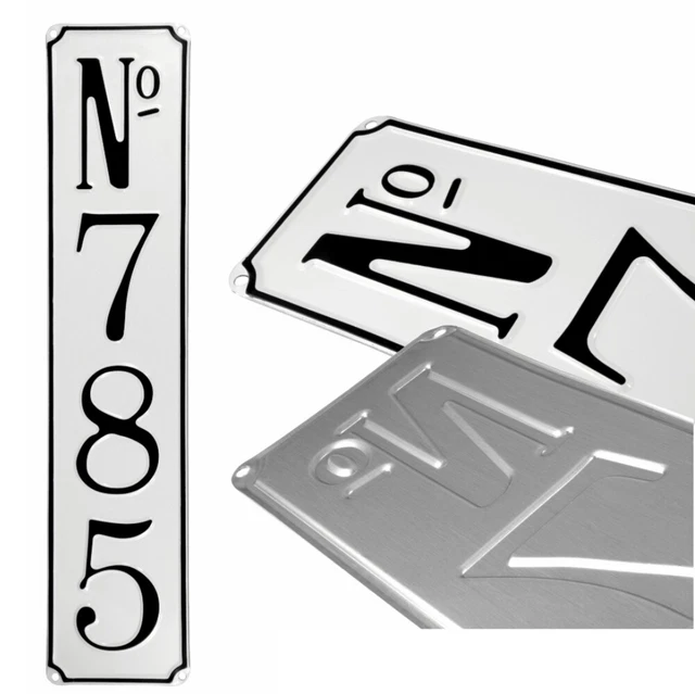 One French Vertical Column White House Number Door Wall plate metal sign plaque