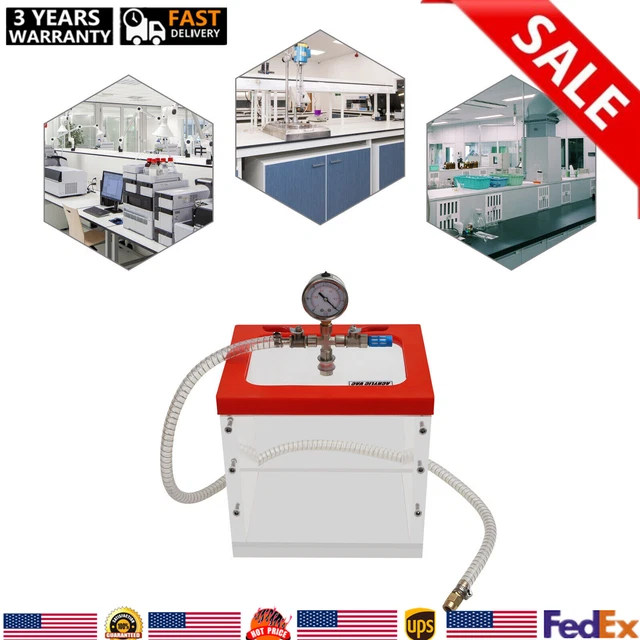 7L 2 Gallon Acrylic Vacuum Chamber Acrylic Clear Vacuum Degassing Chamber Lab US