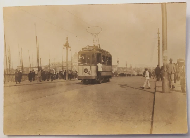 TURQUIE Istanbul, ancienne photo Pont de Galata, dimensions: 90 x 62 mm