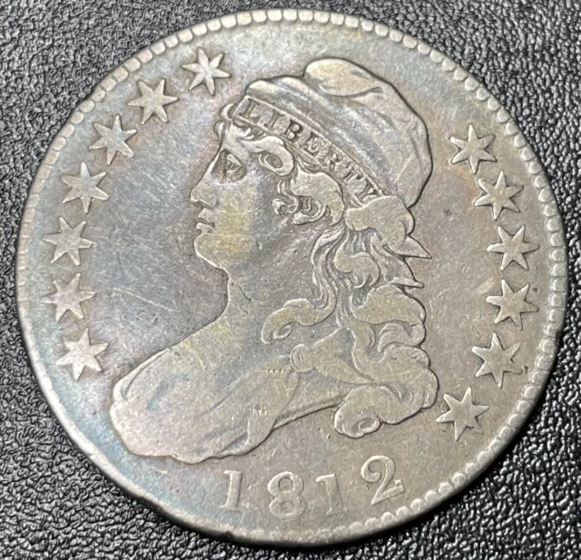 1812 Capped Bust Silver Half Dollar Choice VF+ Very Fine