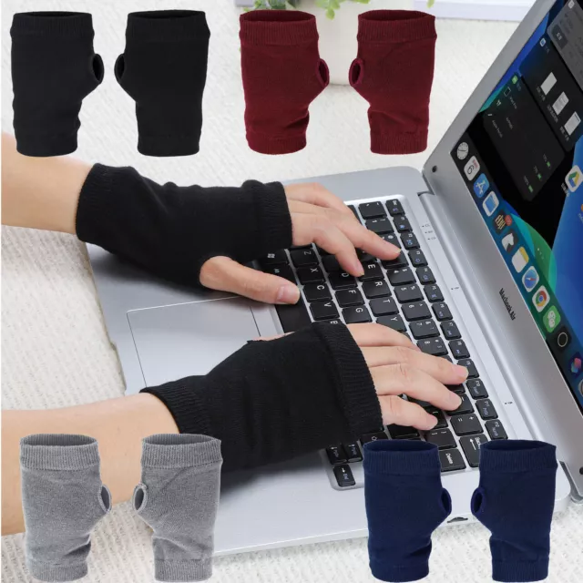 Warmer Halb-Finger-Strick-Handschuhe Halbfinger-Handschuhe mit Struktur Unisex