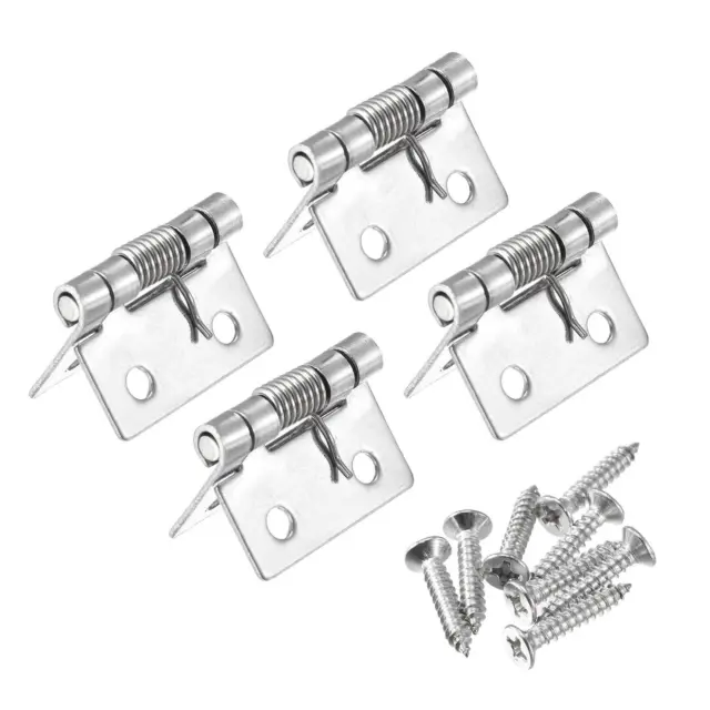 4pcs Spring Loaded Hinges 1" 304 Stainless Steel Self Closing Hinge for Cabinet