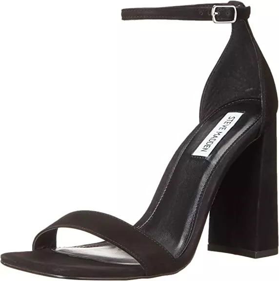 Steve Madden Tiaa Women's Heeled Sandal, Black Nubuck - US 10