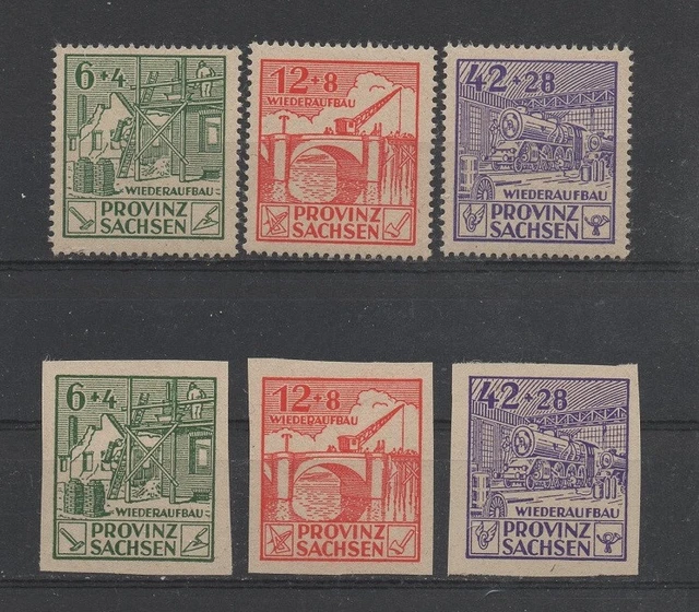 SBZ  Provinz Sachsen 87 - 89 A + B (Wiederaufbau) postfrisch