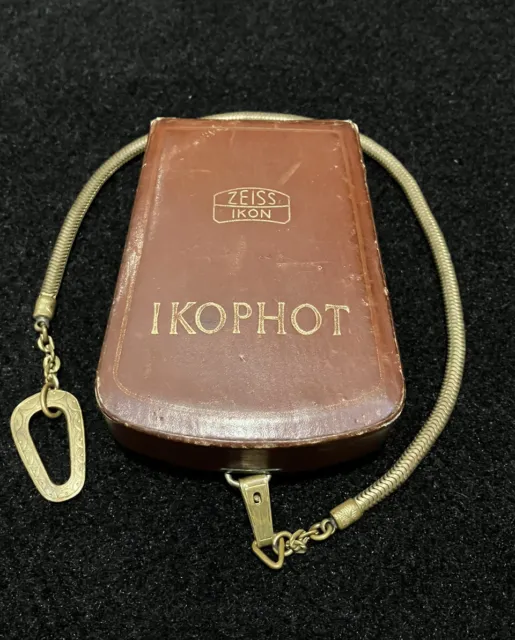 Zeiss Ikon IKOPHOT Compact Light Meter with case and chain Germany  works