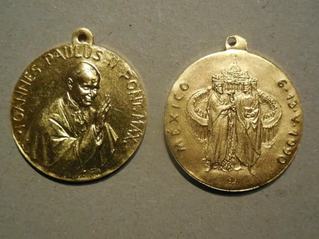 Médaille du Vatican visite Pape Jean Paul II Mexique 1990 Manfrini