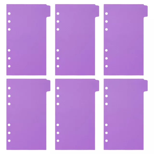 6 Ring Binder Dividers with Tabs - Purple-QX