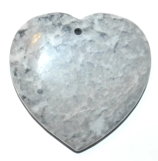 P1719 Pink Desert Marble Flat Heart 40mm Gemstone Pendant Focal Bead