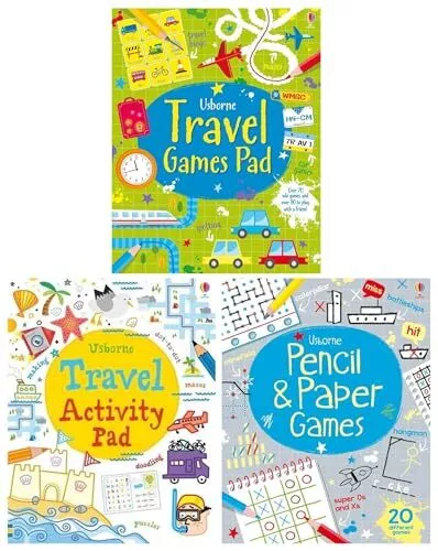 Usborne Travel Activity & Games Tear-Off Pads 3 Books Collection Set ( | Various