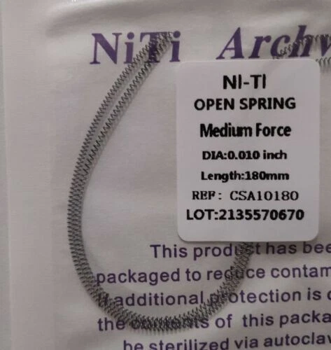 5 Packs Dental Orthodontic Coil Open Spring 010*180mm Niti Alloy Medium Force