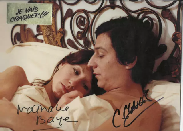 Double autographe de Christian CLAVIER et de Nathalie BAYE sur photo de film