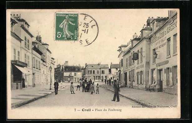 CPA Creil, Place du Faubourg