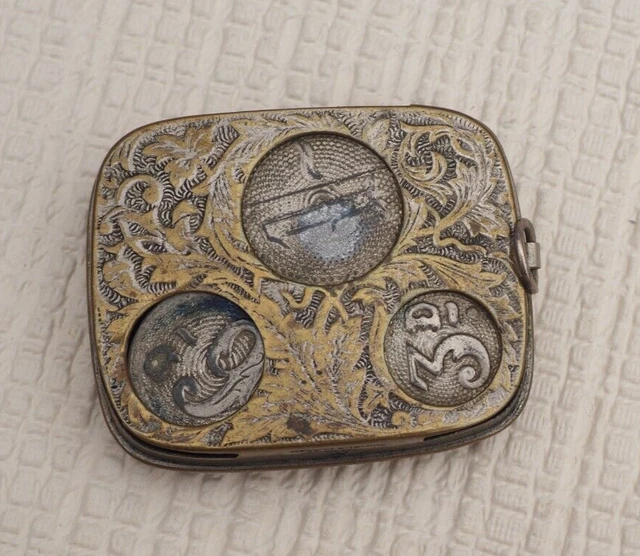 Vintage Antique Combined Coin Holder Sovereign & Half Sovereign 6D slots by JWB