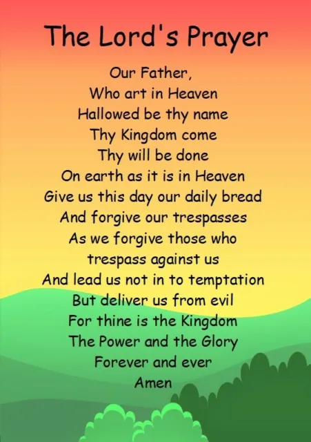 NEW The Lords Prayer Childrens A5 Card keepsake Inspiration Faith Christian Love