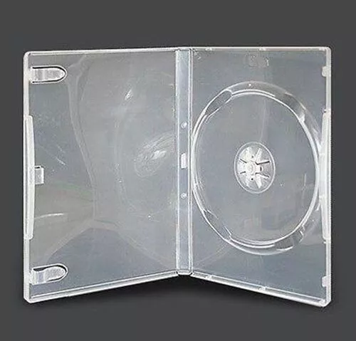 PREMIUM 100 x Single Clear DVD Case DVD Covers w/ Clear Outer Wrap 14mm Standard