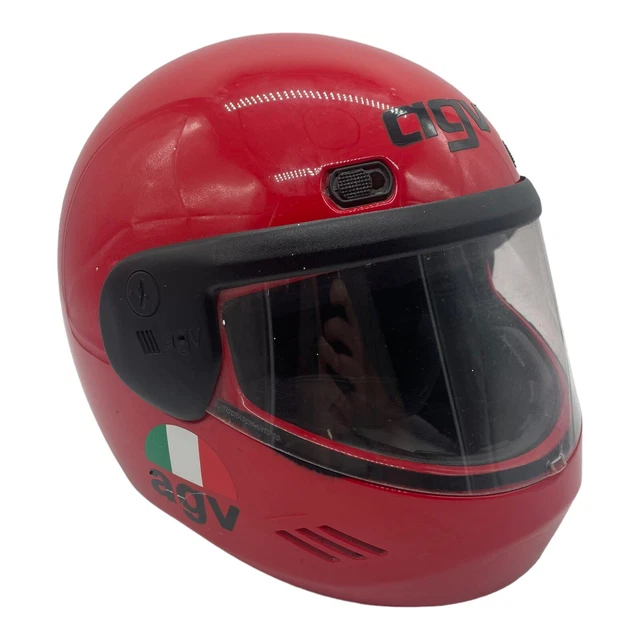 VTG 1988 AGV X1000 Red Motorcycle Helmet Made In Italy Valenza Italian