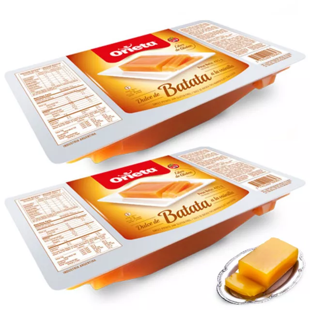 2 Paquet Orieta Dulce De Batata A La Vainilla Sucré Patate Jam sans Gluten 500g