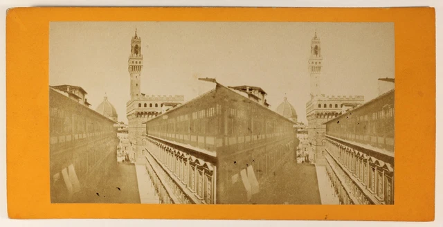 Florenz Italien Foto Stereo PL55L4n Vintage Albumin c1880