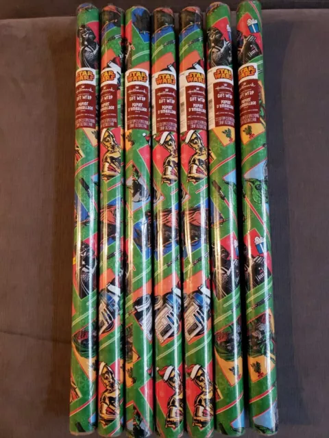 Hallmark Disney Star Wars Christmas Wrapping Paper 7 Rolls! Discontinued Pattern