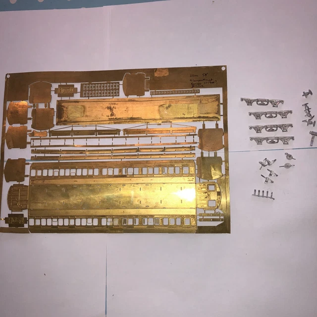 4MM ETCHED BRASS Coach 54’ 9 Compartment Compo? Driving? For Kit Built