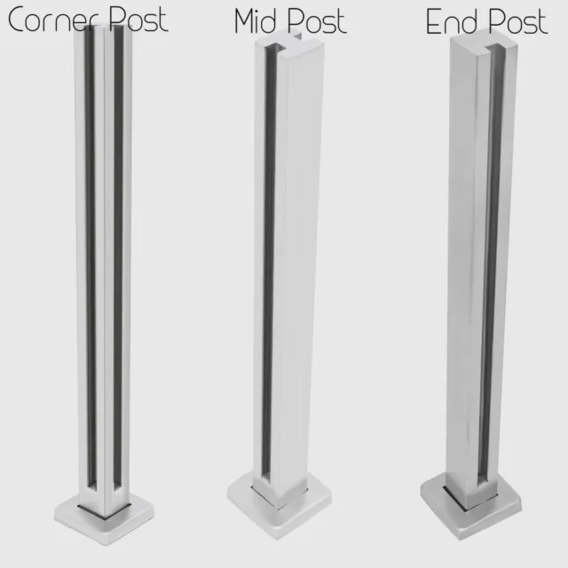 Glass Railing End Post, Balustrade for Balcony Deck Stairs 304 Stainless Steel