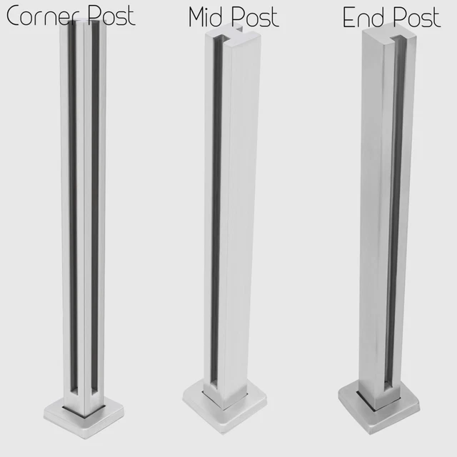 Glass Railing End Post, Balustrade for Balcony Deck Stairs 304 Stainless Steel