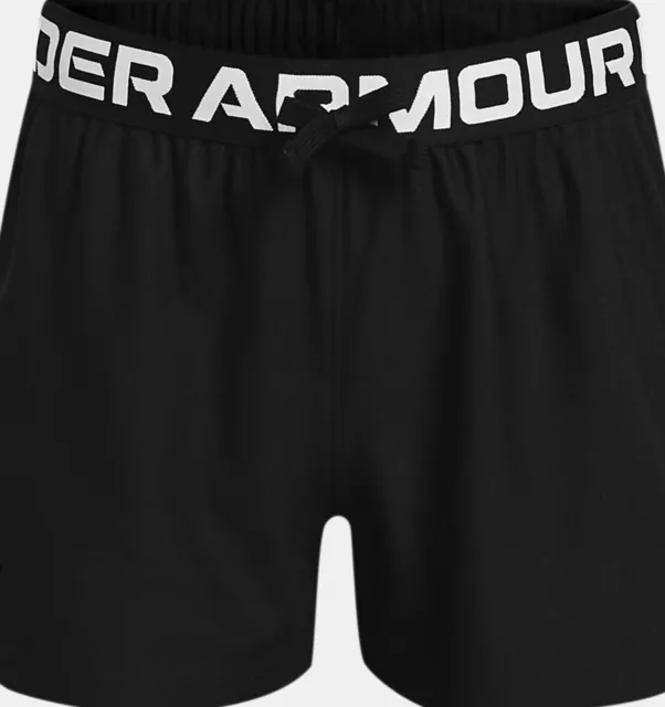 Under Armour Girls Play Up Elasticated Waist Mini Shorts, 11-12 Years, Black