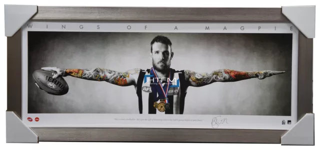 Dane Swan Signed Mini Wings Collingwood Print AFL Official Print Silver Frame