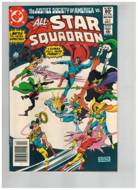 All Star Squadron 4 vs Justice Society Dr. Fate vs Hawkman 1981 DC Comic F/VF