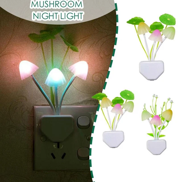 LED WALL NIGHT Lights Mushroom Plants Style Sensor Lamp for Kids