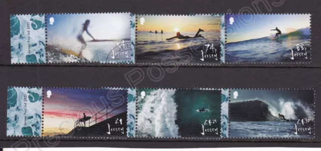Sg 2553-2558 Jersey Used Cto Stamp Set 2021 Surfing St Ouen's Bay