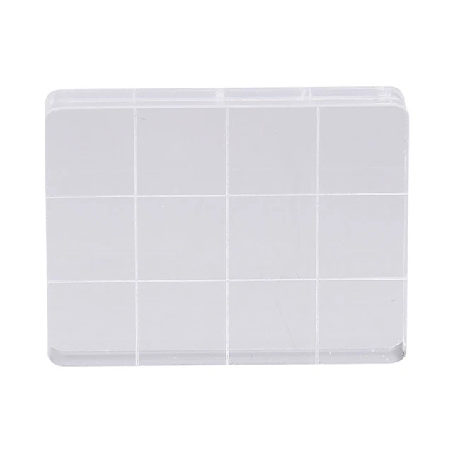 Acryl Stempelblock Klar Stanzwerkzeug Set mit Gitterlinie Handwerk (3x4cm)