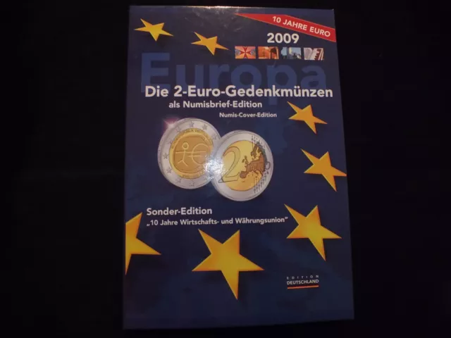 2 Euro Numisbrief-Edition 10Jahre Wirtschafts-Und Währungsunion 2009 Selten Rar