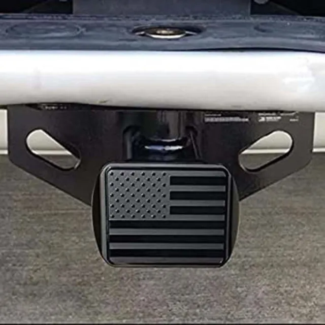 Full Aluminum Trailer Towing Hitch Receiver Cover Black USA Flag Plug for GMC