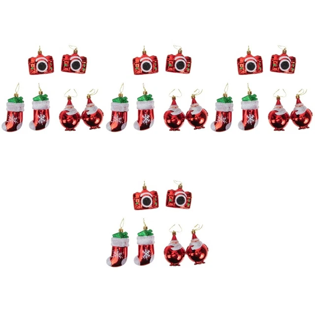 24 PIEZAS Colgante rojo árbol de Navidad colgantes decorativos colgantes de árboles adornos colgantes de árboles