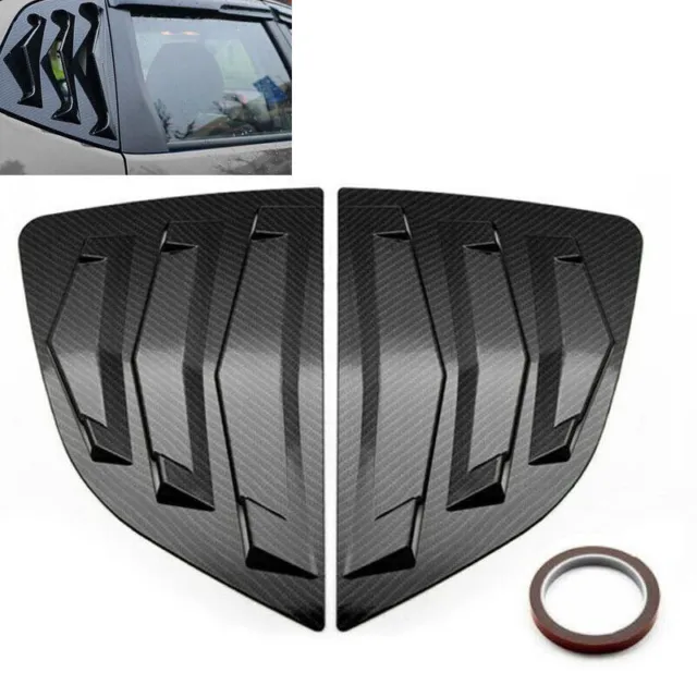 SUV Car ABS Rear Side Window Louvers Air Flow Vent Scoop Shades Cover Trims 2PCS