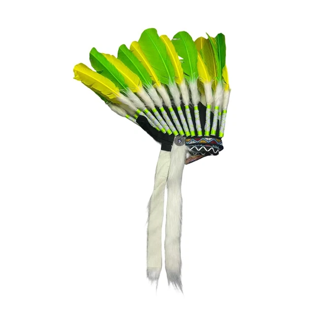 51" Blue & Red Native American Men Adult Halloween Headdress Costume Accessory - One Size | Christmas Central - View #6