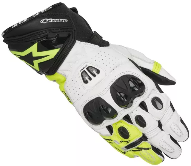 Alpinestars GP PRO R2 Fluo Yellow Glove Leather Motorcycle Race Gloves 30% OFF