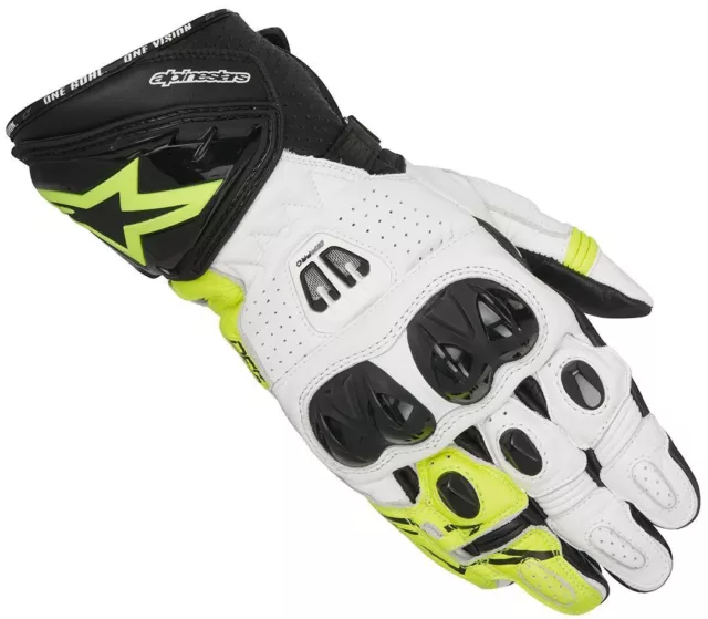 Guantes Alpinestars GP PRO R2 Fluo Amarillo Cuero Motocicleta Carrera 30% DE DESCUENTO