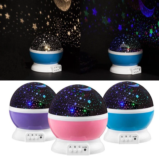 LED ROTATING STAR Projector Baby Night Light Nursery Children Room