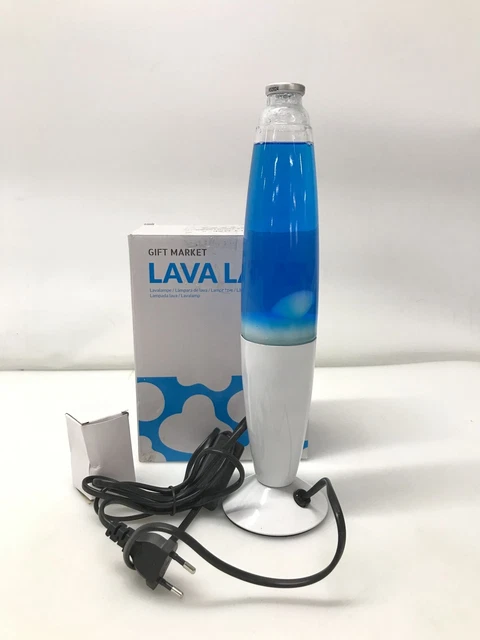 Lampe à Lave Bleue Fisura 39,5cm - Ambiance Rétro Avec Ampoule Rechange, 220V
