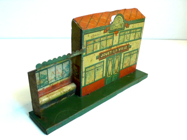 Petite Gare Ancienne JdeP / FV – Tôle Peinte – Début XXème – 10 X 7 Cm