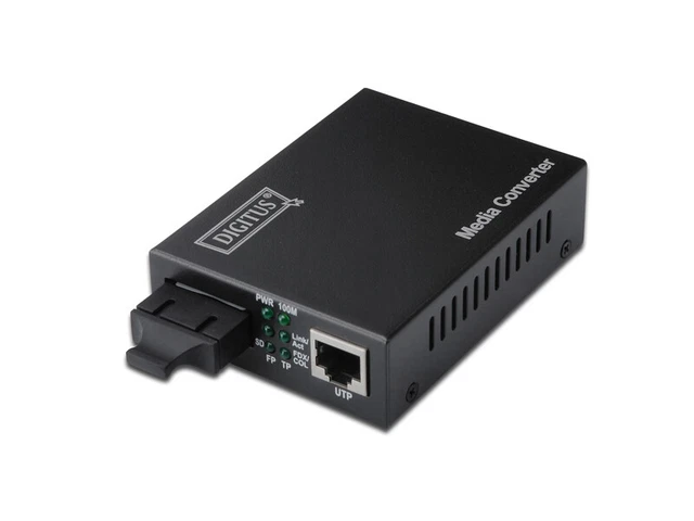 Digitus® Fast Ethernet media converter, RJ45/SC, 10/100Base-TX a 100Base-FX [
