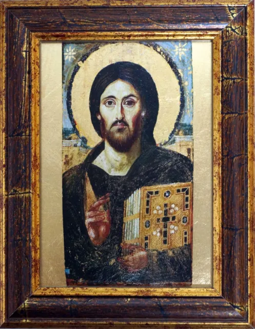 Ikone Christus Pantokrator 18 x 24 cm vergoldet Handarbeit aus Griechenland