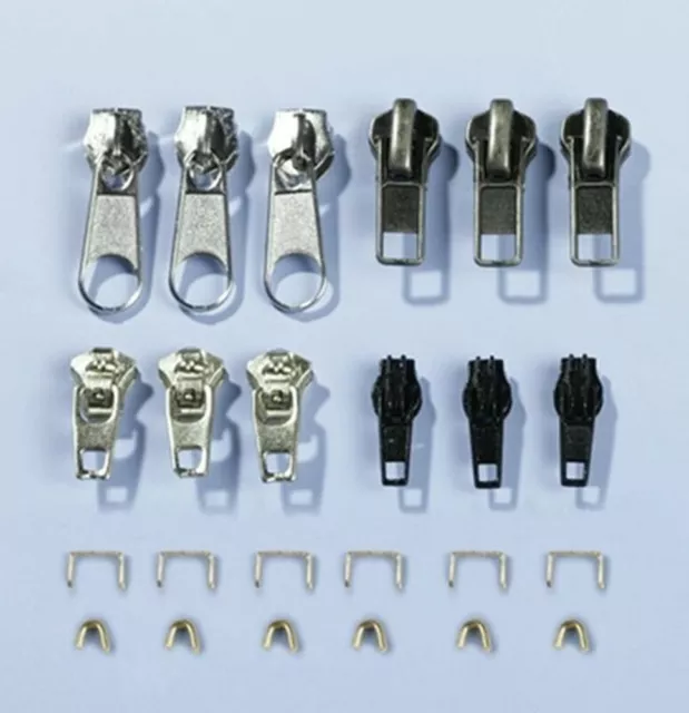 24 Teilig Reißverschluss Reparatur Set Zipper Schieber Reparaturset Metall