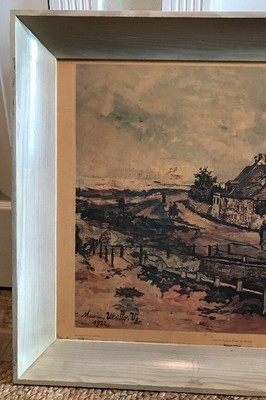 Vintage MAURICE UTRILLO, V 1922 Lithograph of Oil Painting Framed 32 x 26 Signed v