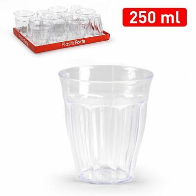 PLASTIC-FORTE Set 12 Pezzi Bicchieri da Caffè in Plastica Riutilizzabili 