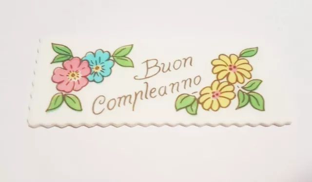 DECORAZIONI IN ZUCCHERO Targhetta Buon Compleanno modello 3 per torte EUR  1,20 - PicClick IT