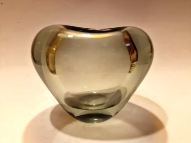 Holmegaard Denmark Per Lütken Heart Shaped "Minuet" Vase Signed 1966 mid century