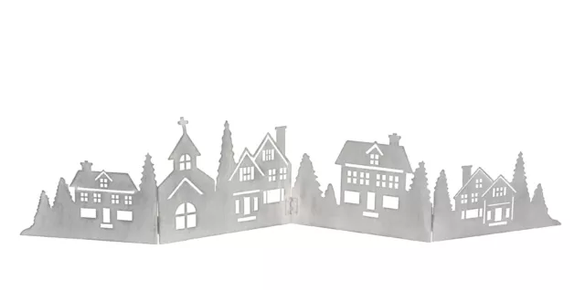Decorazione metallo case linea 77 cm - grigio - Natale città villaggio skyline silhouette